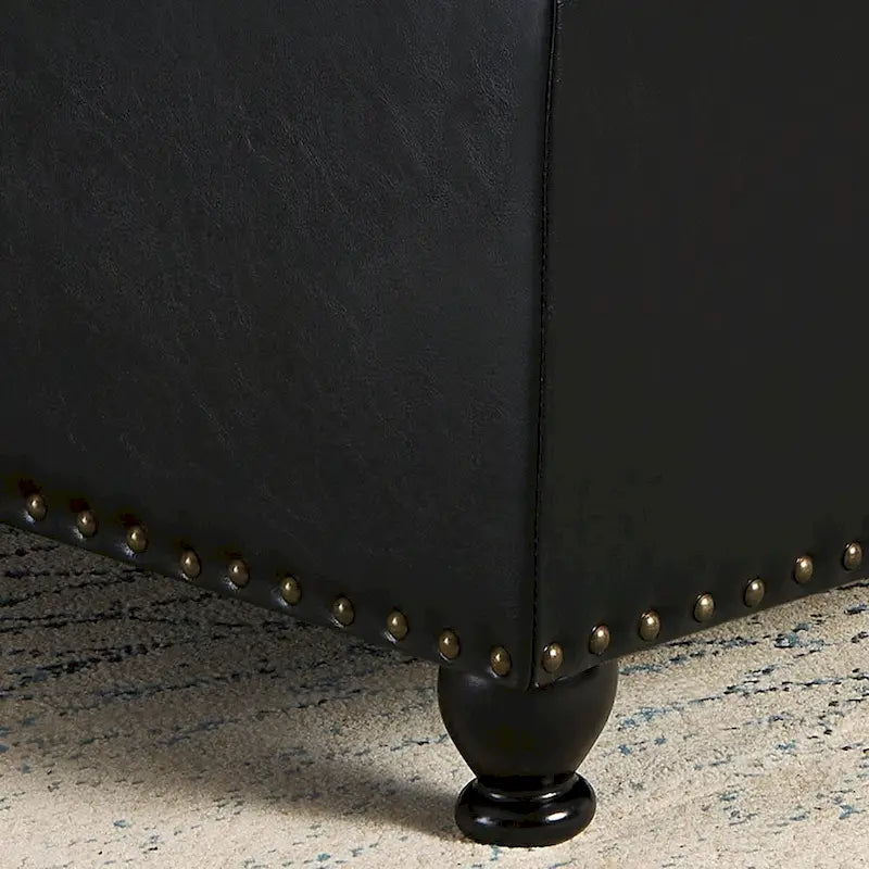 Large Square Storage Ottoman Upholstered Button Tufted Coffee Table - 30W x 30D x 18H.