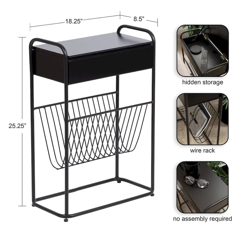 Kate and Laurel Kura Narrow Side Table - 19x9x26