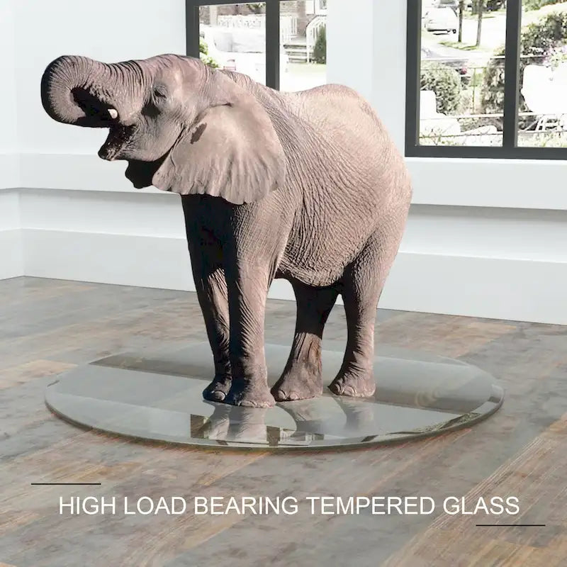 36 Inch Round Tempered Glass Table Top Clear Glass 1/4 Inch Thick Flat Polished Edge