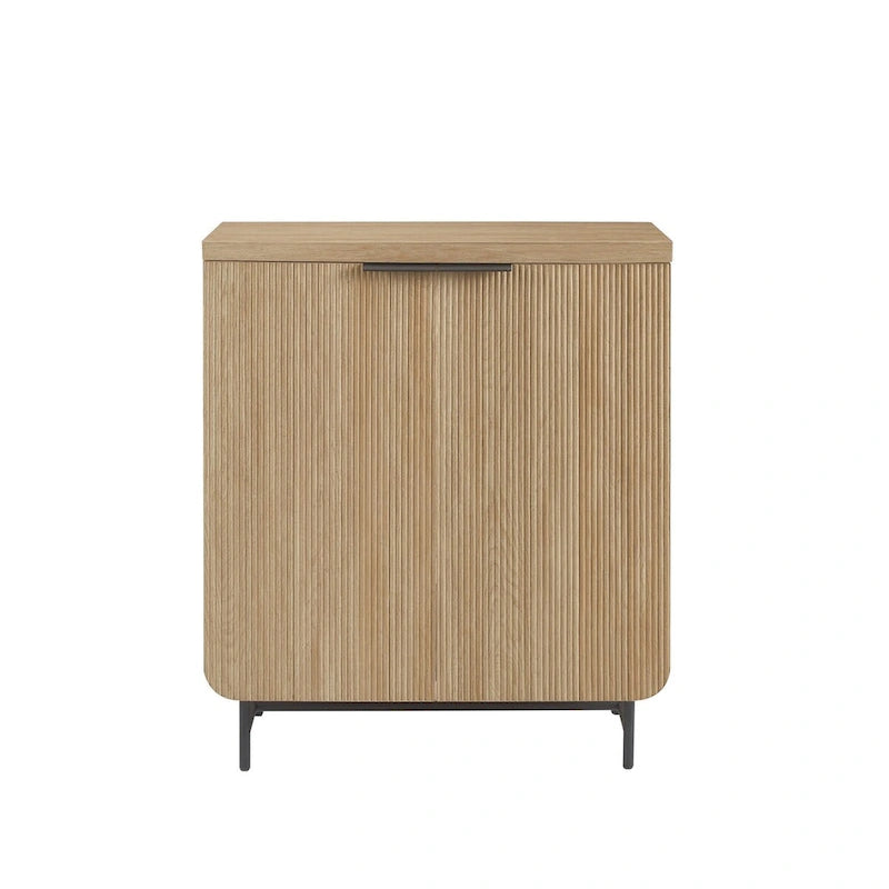 Modern Scandi Fluted-Door Storage Console for Living Room, Bedroom and Office - Coastal Oak
