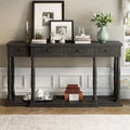 Retro Senior Console Table for Hallway Living Room Bedroom with 4 Storage Drawers and 1 Shelf