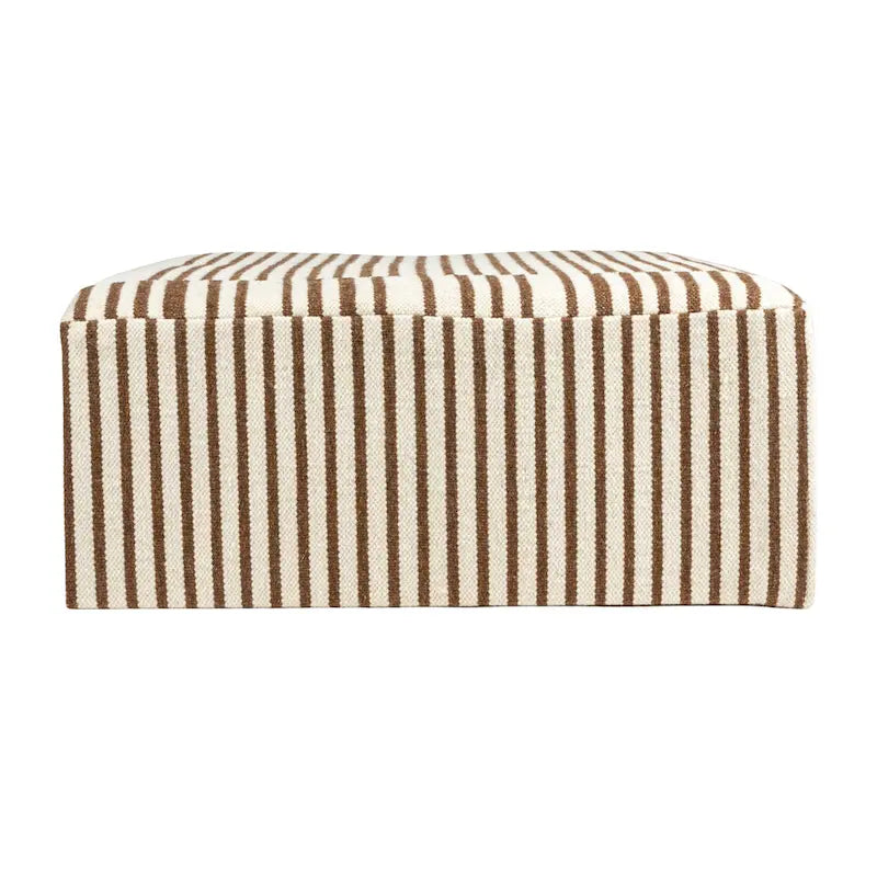 Wool Kilim Upholstered Coffee Table Ottoman