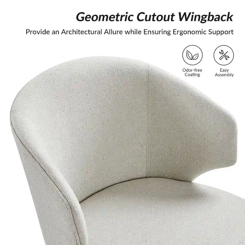 Nina Mid-Century Modern Dining Chair with Wing Back Solid Wood Legs Set of 2 by HULALA HOME