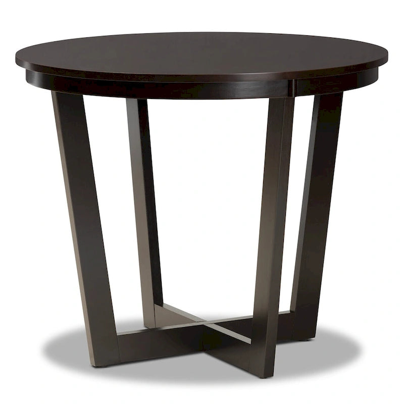 Telma Modern and Contemporary 5-Piece Wood Dining Set-Grey/Dark Brown