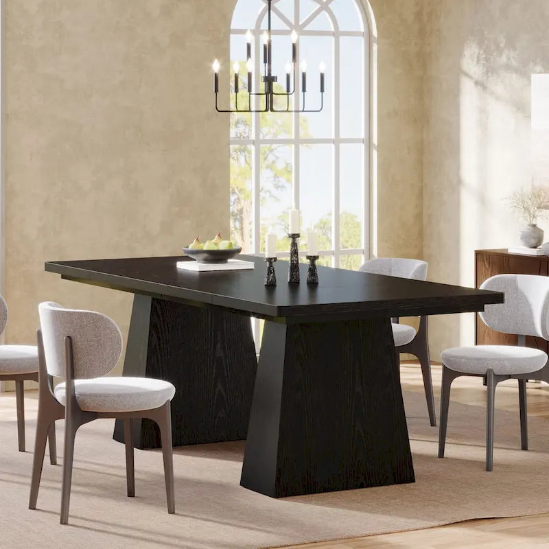 63 Inches Modern Dining Table for 4-6, Wood Kitchen Dinner Table