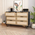 Accent Storage Cabinet 6-drawers Rattan dresser Rattan Drawer