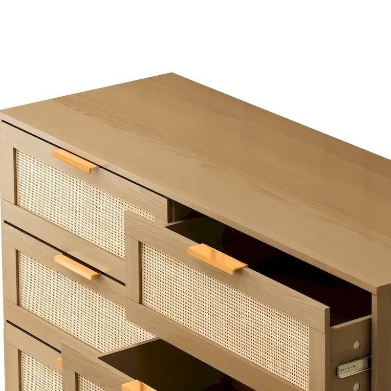 Accent Storage Cabinet 6-drawers Rattan dresser Rattan Drawer