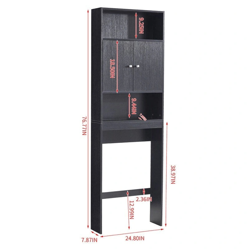 Home Bathroom Shelf Over-The-Toilet, Bathroom Storage Cabinet Organizer Space Saver