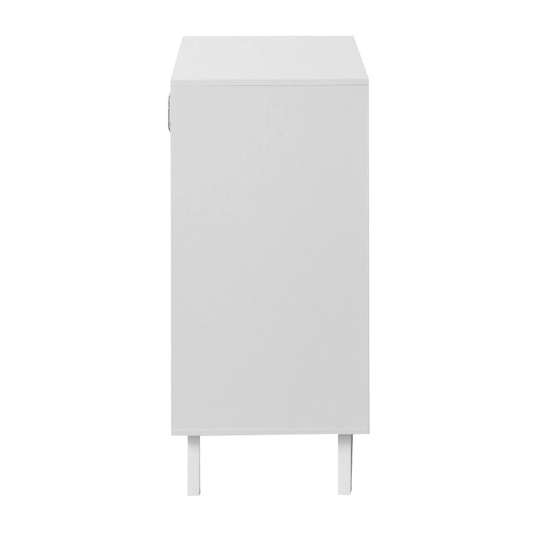 Modern Wood Bathroom Cabinet with 2 Glass Doors and Adjustable Shelf