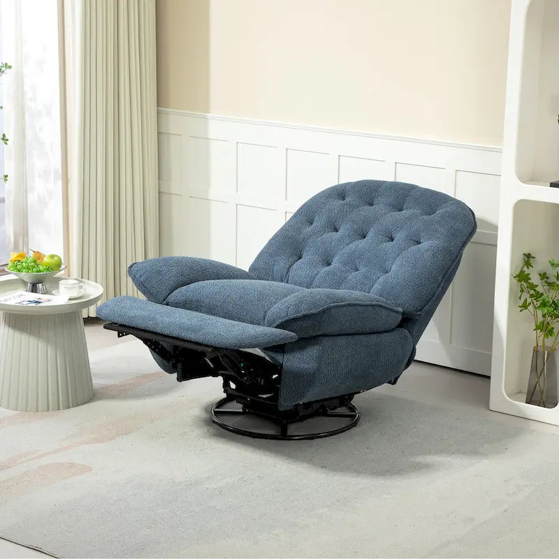 Modern Chenille 360-Degree Swivel Recliner, Set of 1