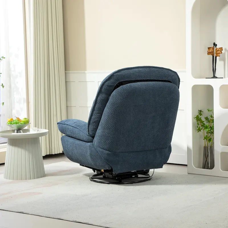 Modern Chenille 360-Degree Swivel Recliner, Set of 1