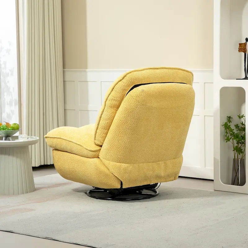 Modern Chenille 360-Degree Swivel Recliner, Set of 1