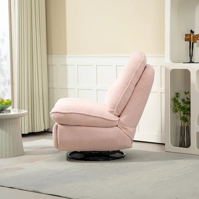 Modern Chenille 360-Degree Swivel Recliner, Set of 1