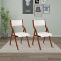 Vintage Fabric Upholstered Foldable Chairs, Set of 2