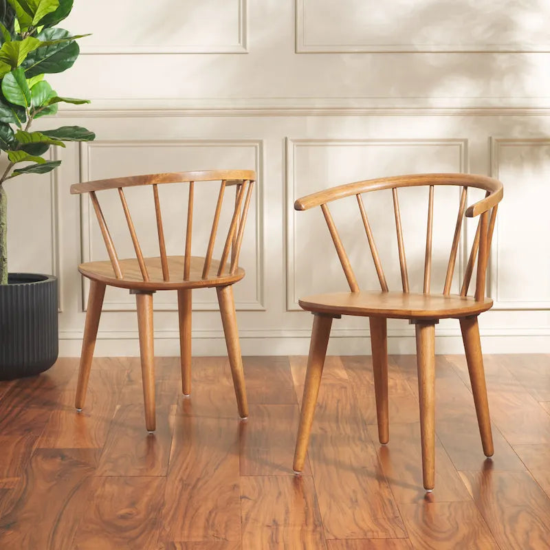 SAFAVIEH Home Blanchard 18-inch Curved Spindle Side Chair [SET of 2] - 21W x 21D x 30H