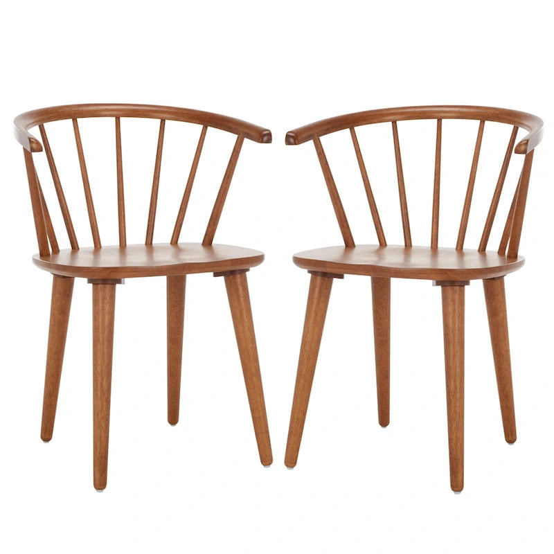 SAFAVIEH Home Blanchard 18-inch Curved Spindle Side Chair [SET of 2] - 21W x 21D x 30H