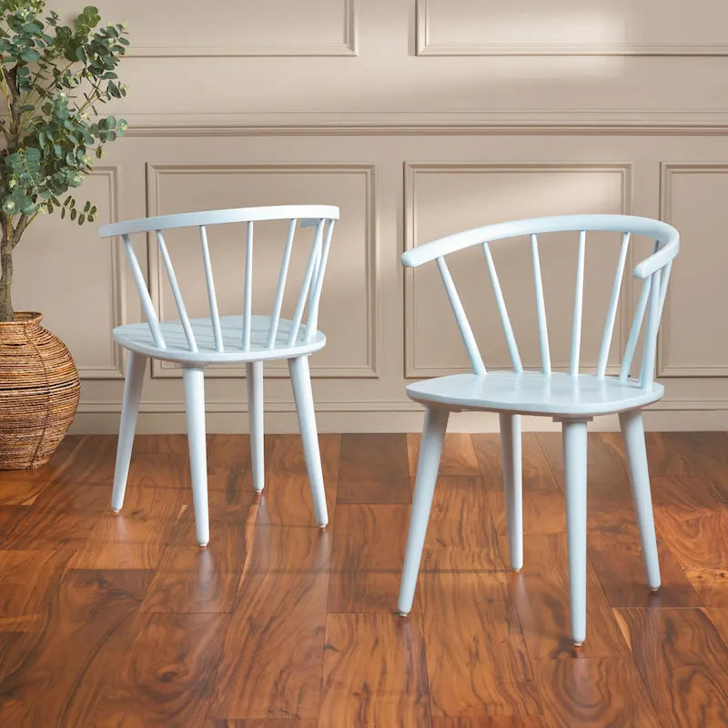 SAFAVIEH Home Blanchard 18-inch Curved Spindle Side Chair [SET of 2] - 21W x 21D x 30H